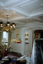 Coffered Ceiling in Remodeled Dining Room.